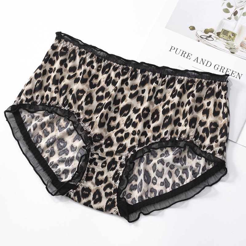 Leopard Milk Silk Lace Gynecological Panties