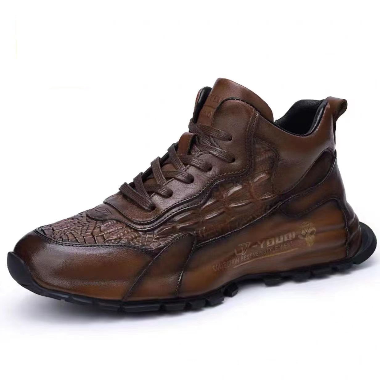 Cowhide Casual Heightening Thick-Soled Shoes