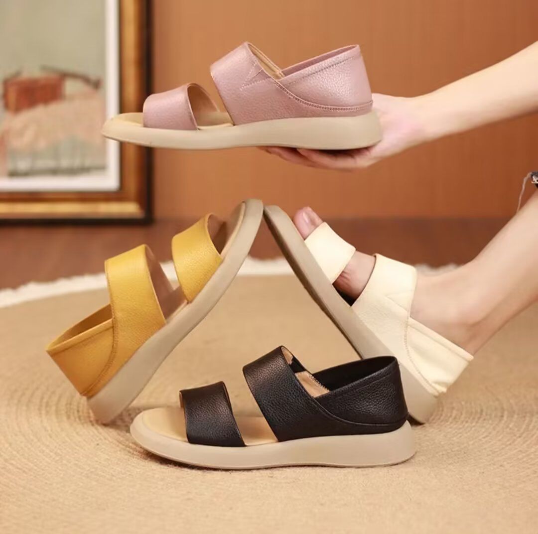 Roman Two Wear Flat Soft Sandals
