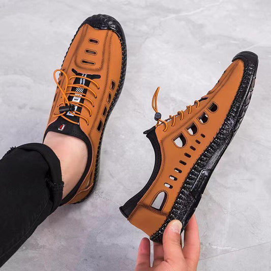 Handmade Soft Flat Bottom Breathable Hole Shoes