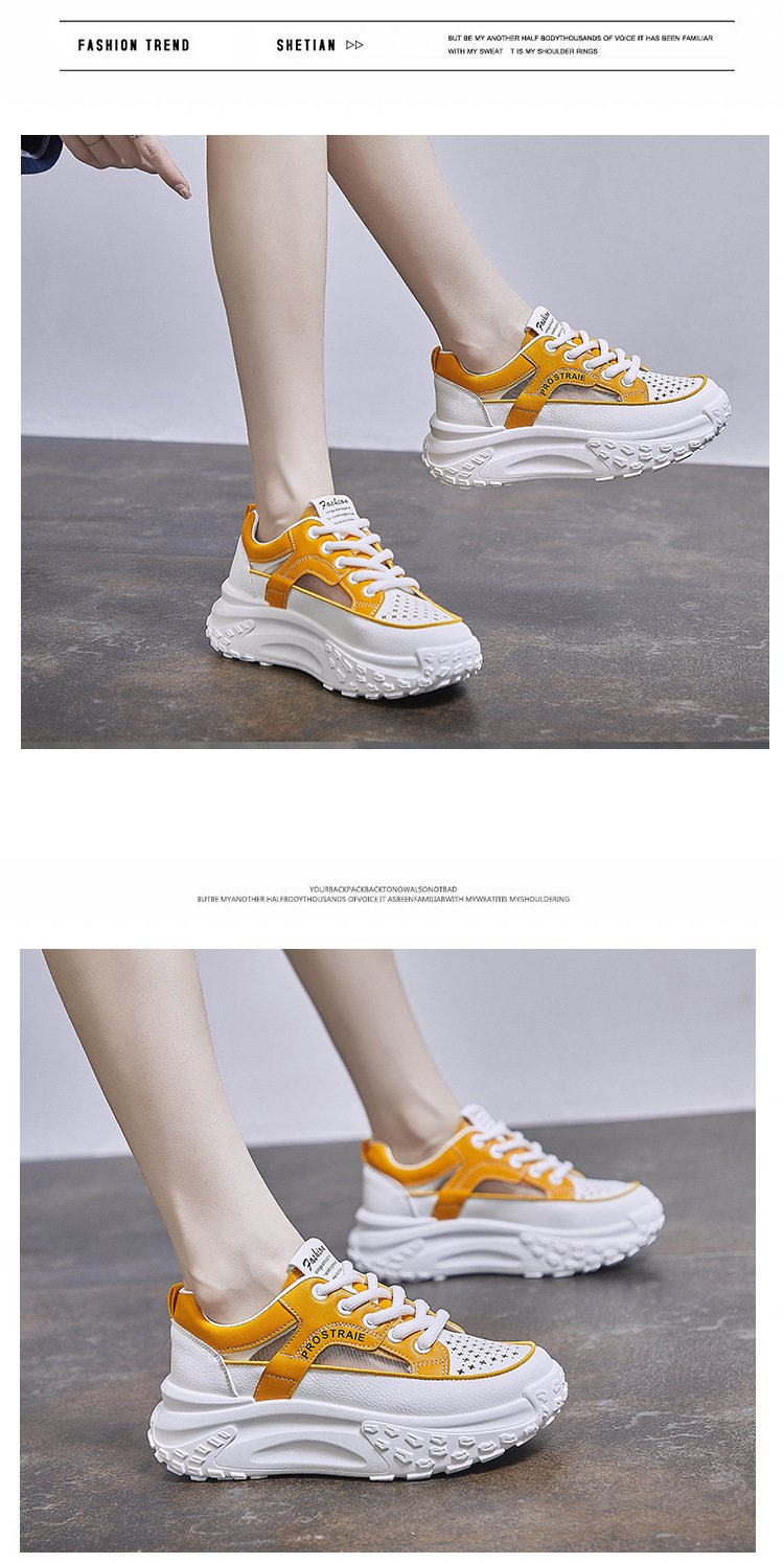 Comfy Breathable Leather Chunky Shoes