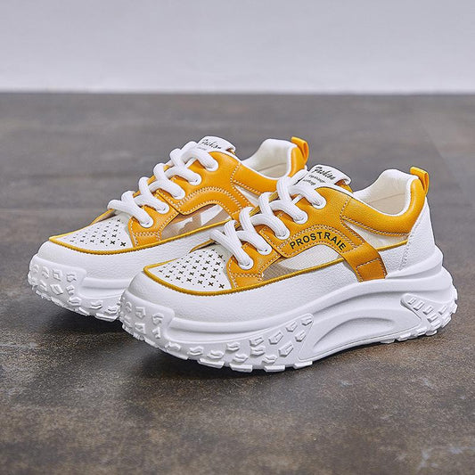 Comfy Breathable Leather Chunky Shoes