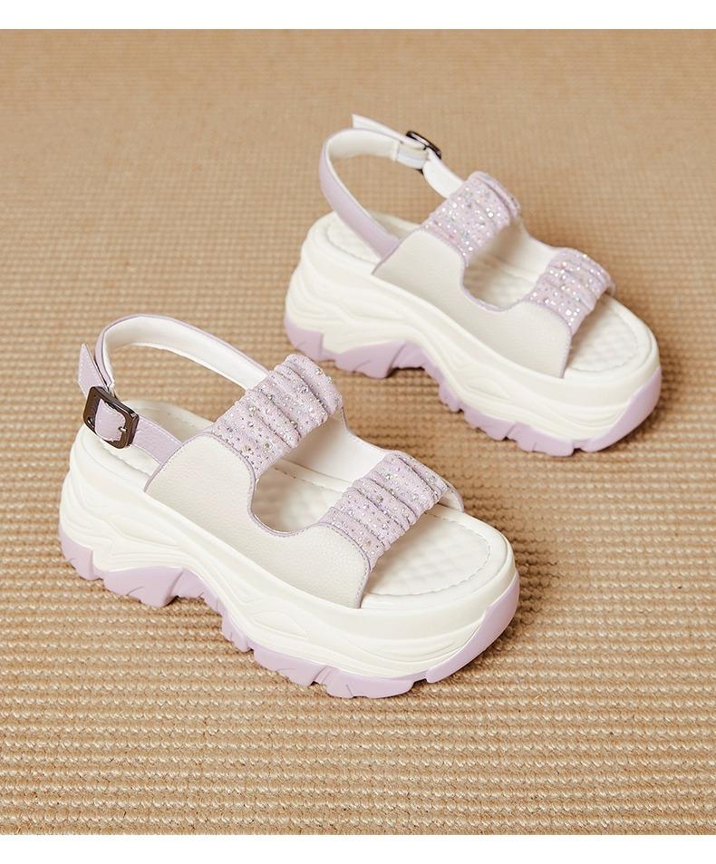 Comfy Platform Leather Bling sandals