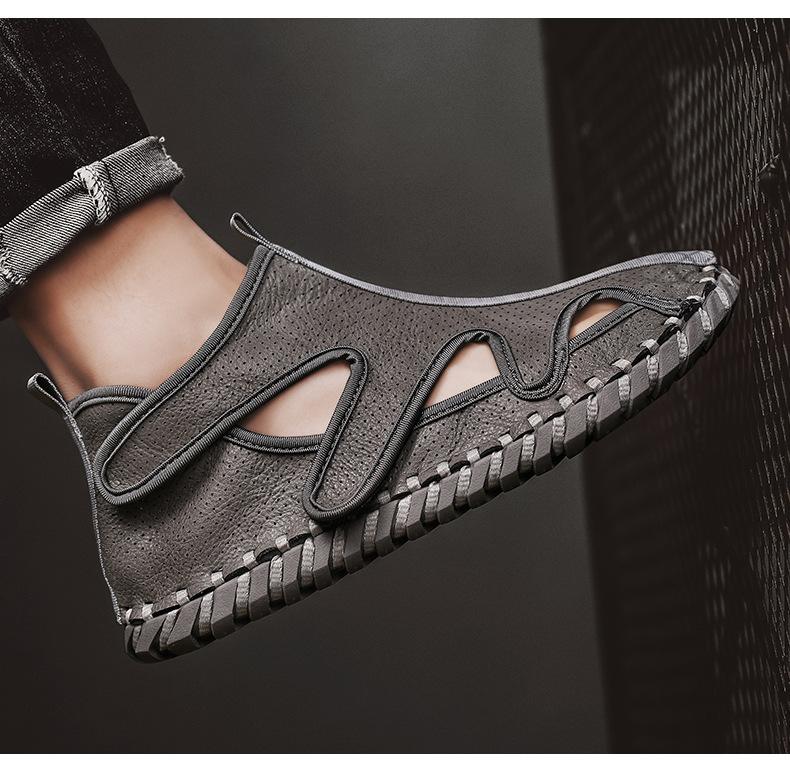 Handmade Leather Casual Velcro Shoes