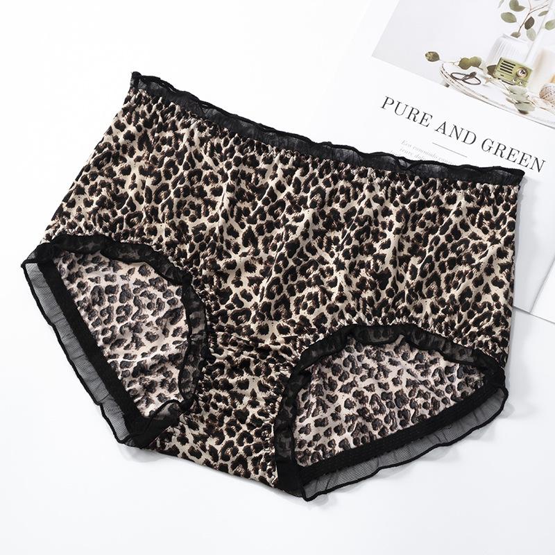 Leopard Milk Silk Lace Gynecological Panties