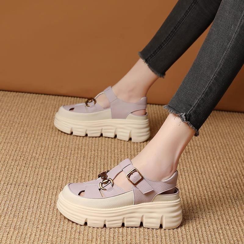 Hollow Woven Leather Sports Sandals