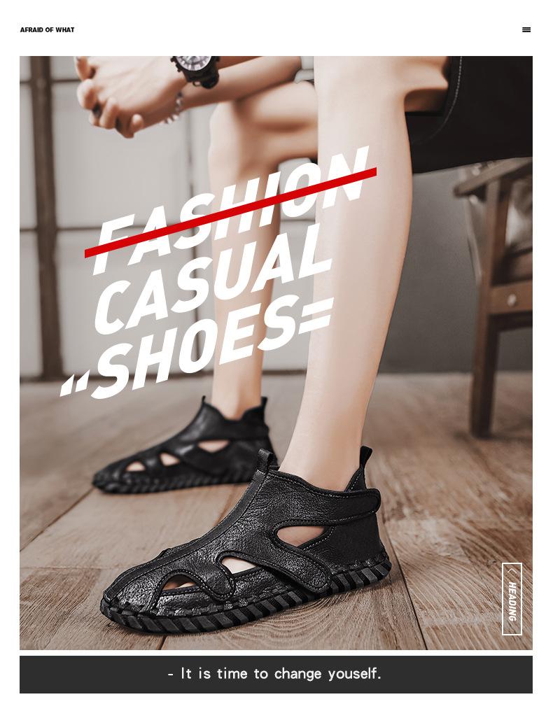 Handmade Leather Casual Velcro Shoes