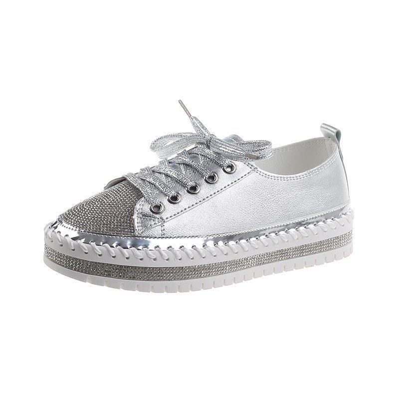 Crystals Bling Leather Round Toe Shoes
