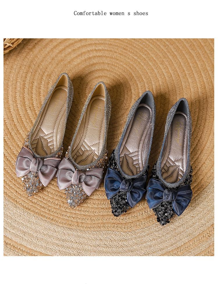 French Shiny Pointed Bow Shoes