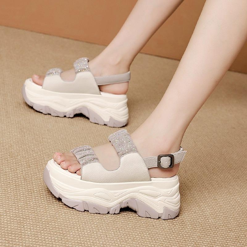 Comfy Platform Leather Bling sandals