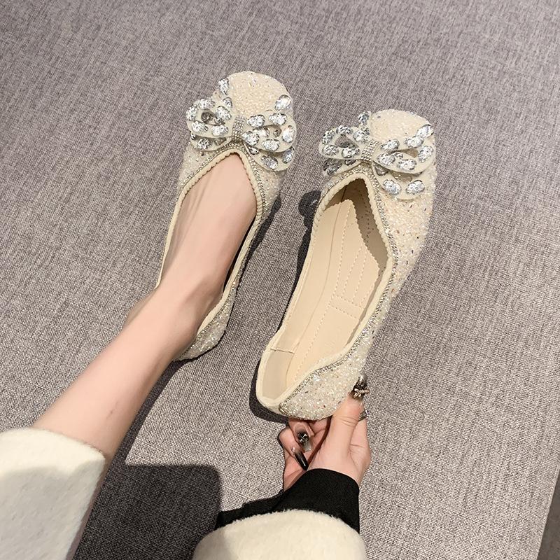 Soft Rhinestone Slip-On Shoes