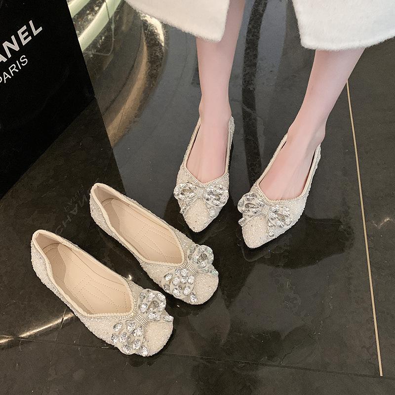 Soft Rhinestone Slip-On Shoes