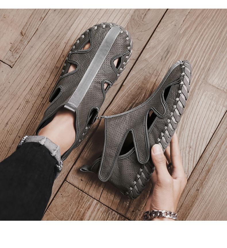 Handmade Leather Casual Velcro Shoes