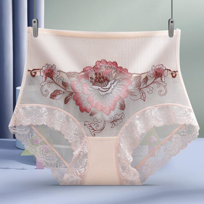Hip Lift Embroidery Hollow Gynecological Panties