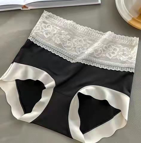 High-Waisted Lace Cotton Gynecological Panties