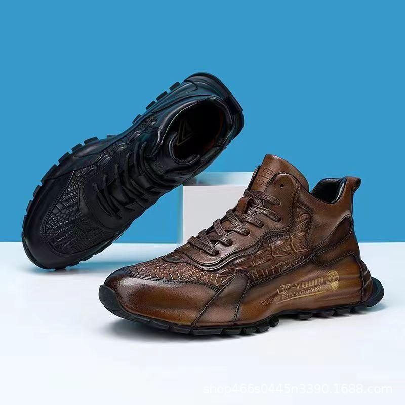 Cowhide Casual Heightening Thick-Soled Shoes