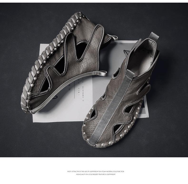 Handmade Leather Casual Velcro Shoes