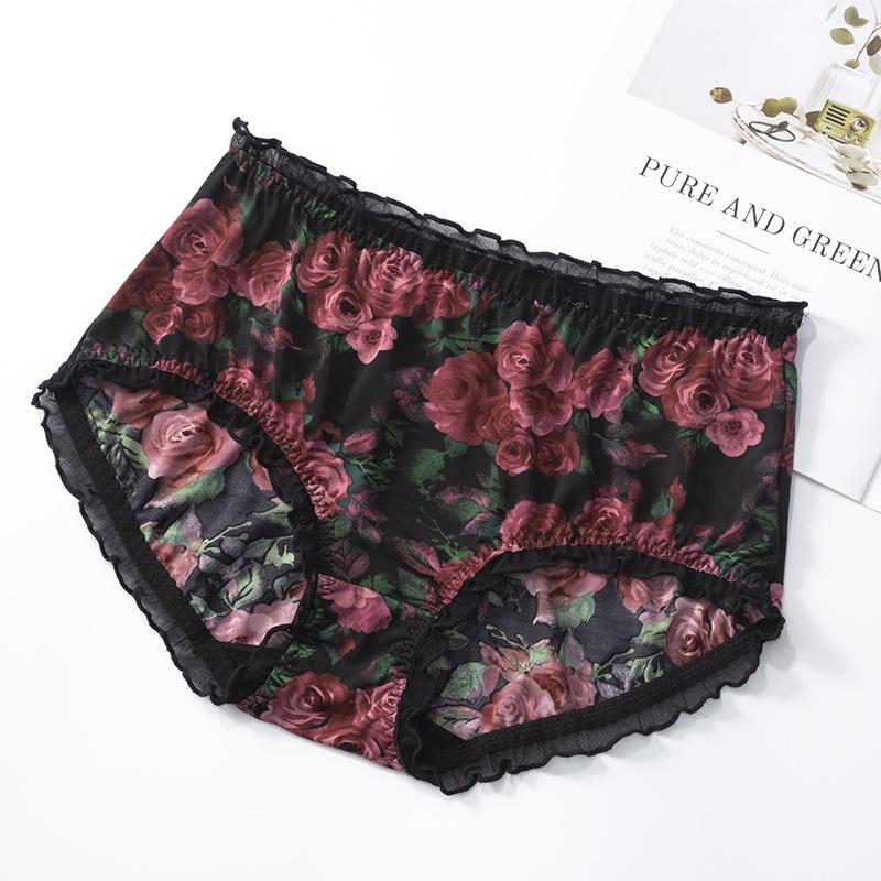 Leopard Milk Silk Lace Gynecological Panties