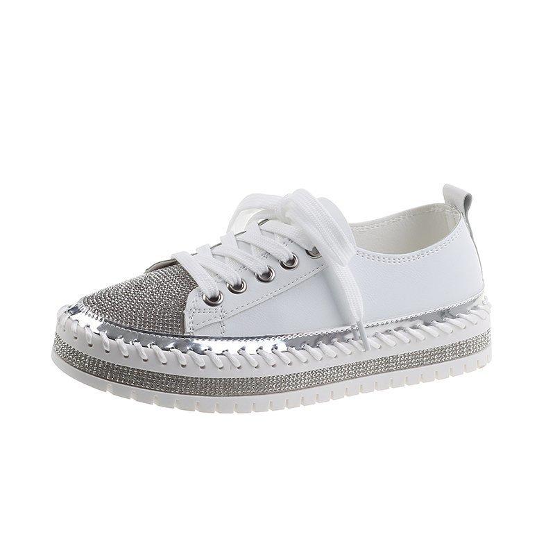 Crystals Bling Leather Round Toe Shoes