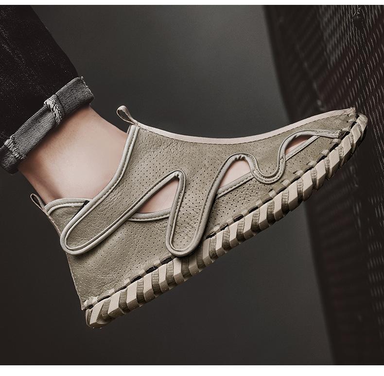 Handmade Leather Casual Velcro Shoes