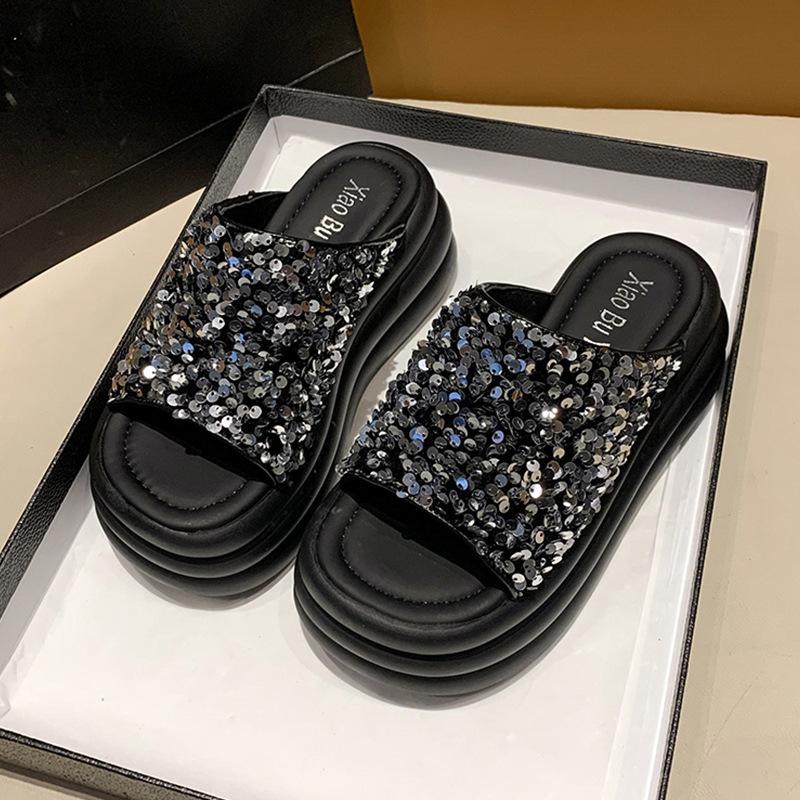 Elegant Bling Platform Slippers