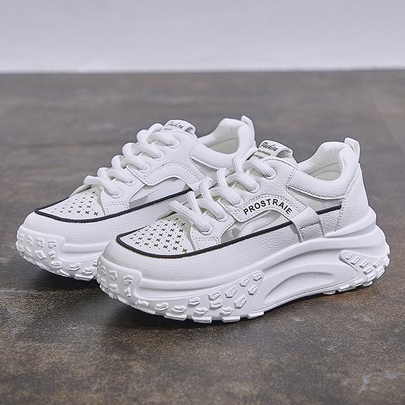 Comfy Breathable Leather Chunky Shoes
