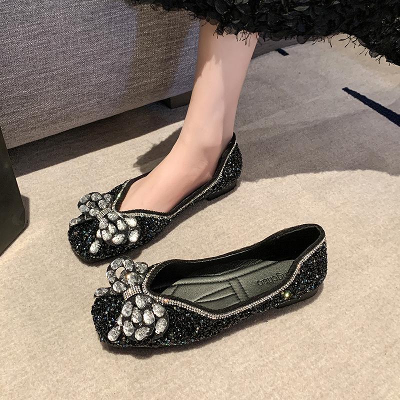 Soft Rhinestone Slip-On Shoes