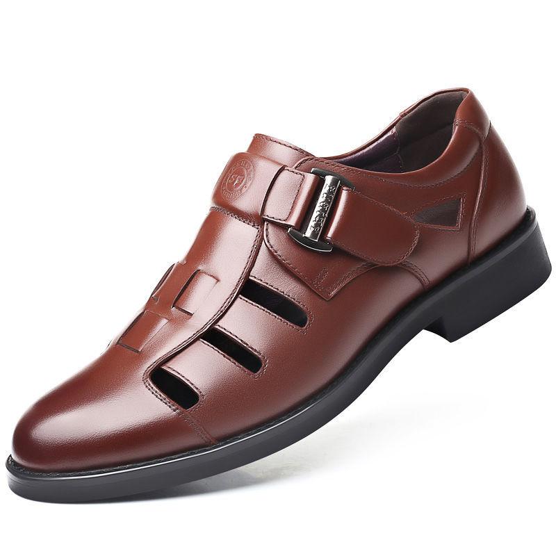 Cowhide Soft Breathable Hollow Sandals