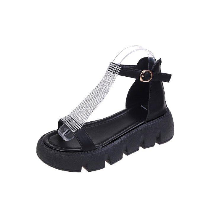 Bling Strap Casual Zipper Platform Sandals