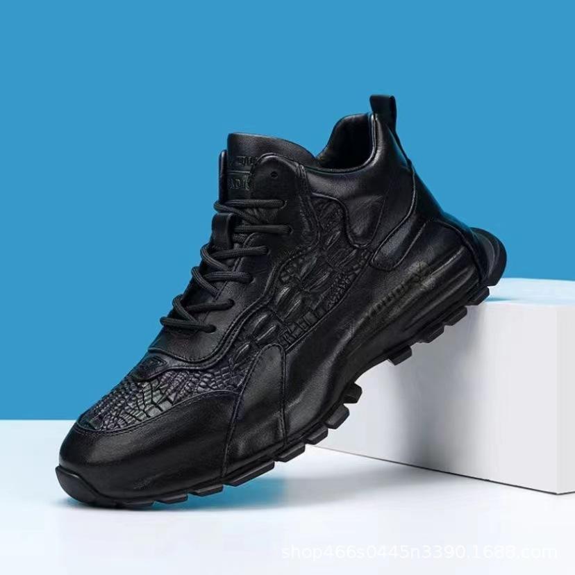 Cowhide Casual Heightening Thick-Soled Shoes