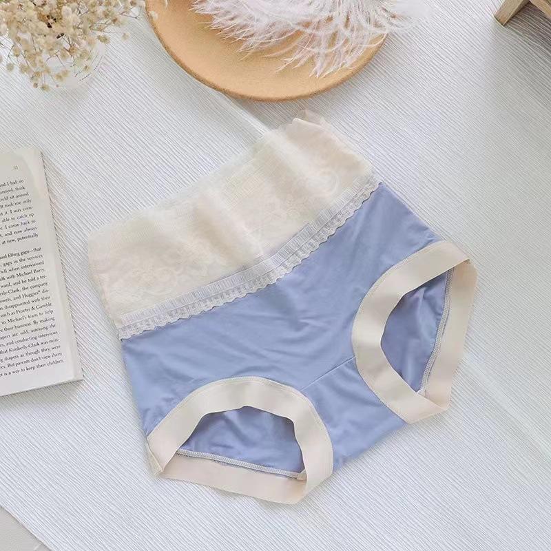 High-Waisted Lace Cotton Gynecological Panties