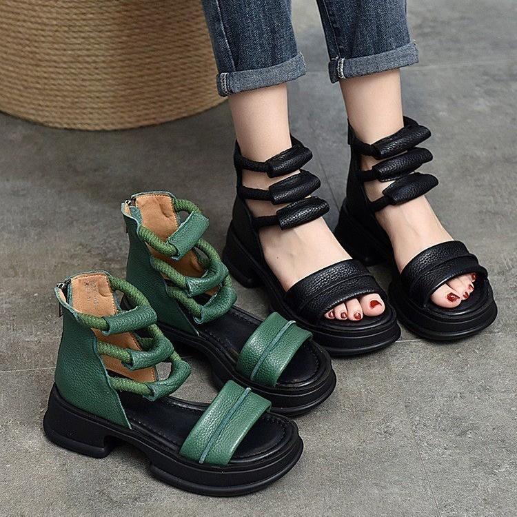Genuine Leather Waterproof Vintage Sandals