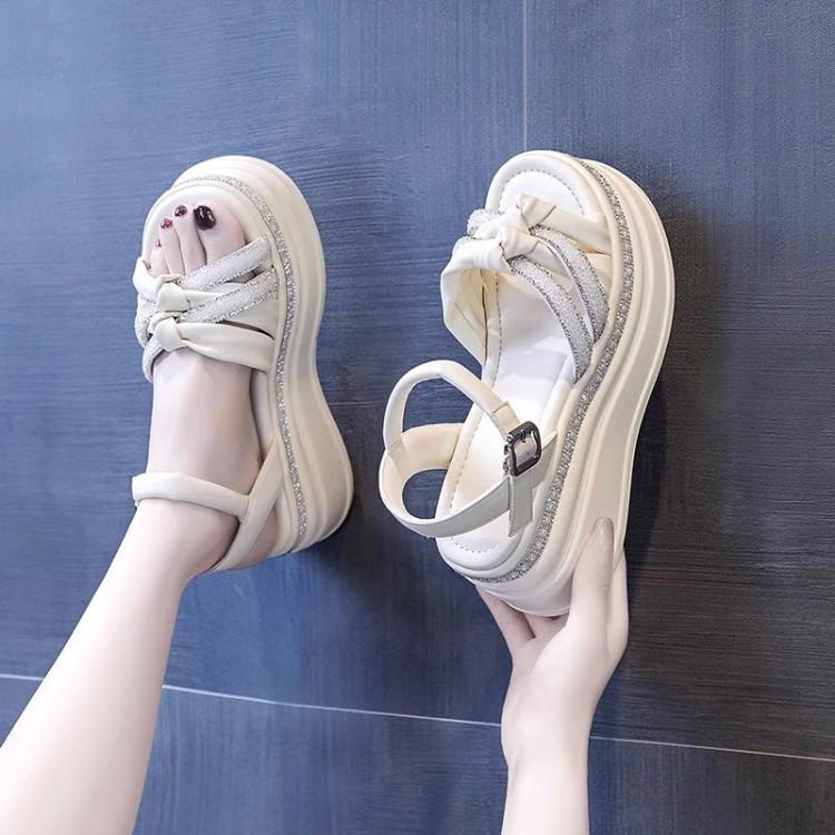 Sequins Buckle Waterproof Sandals