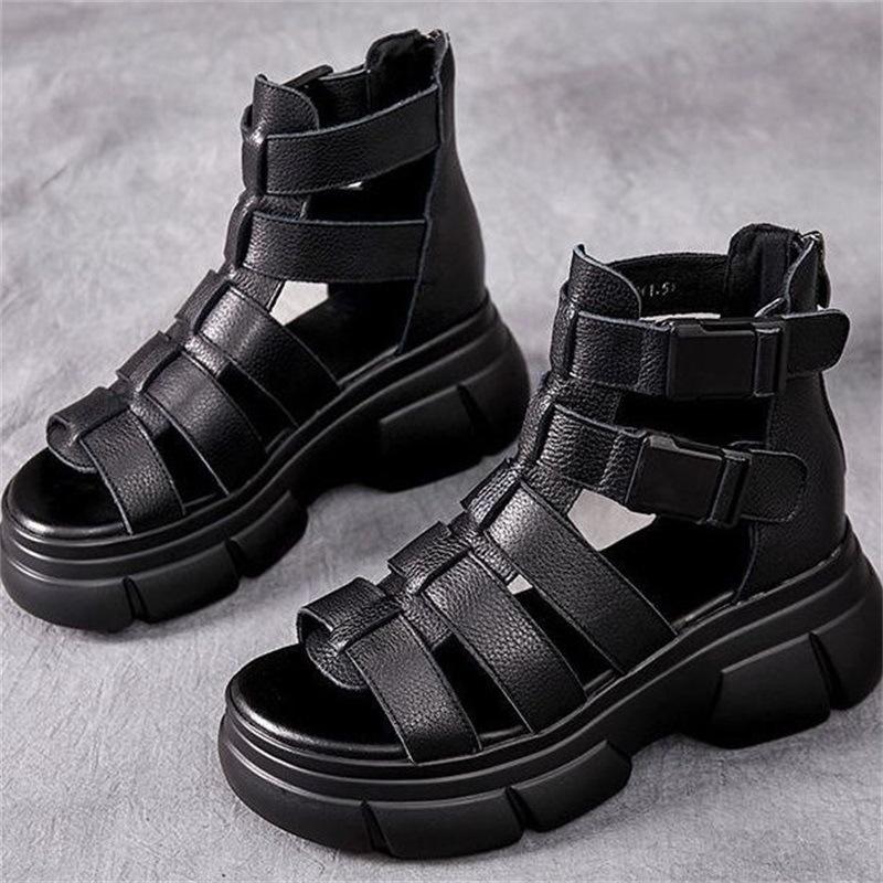 Handmade Leather Retro Casual Ankle Boots Sandals