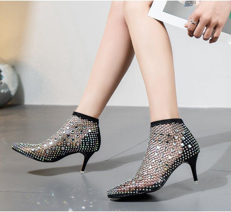 Shiny Diamond High Heels Versatile Sandals