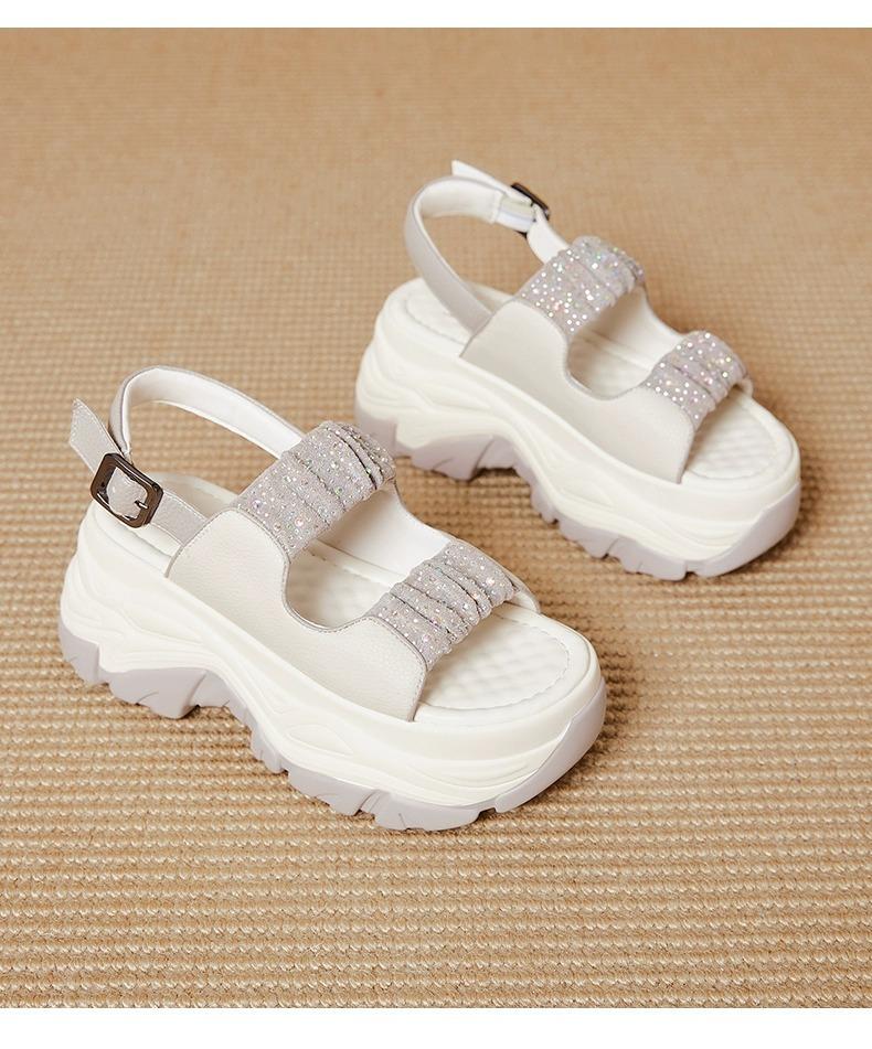 Comfy Platform Leather Bling sandals