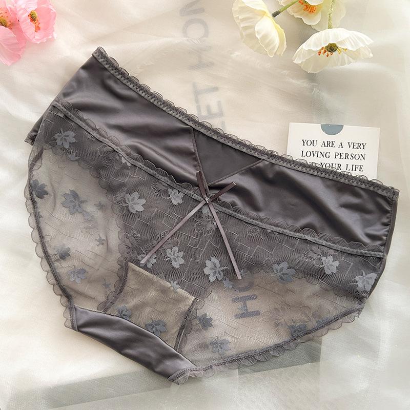 Satin Patchwork Lace Gynecological Panties