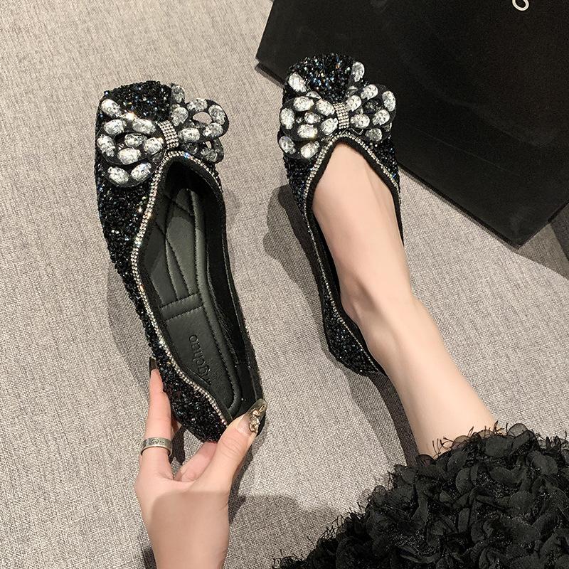 Soft Rhinestone Slip-On Shoes