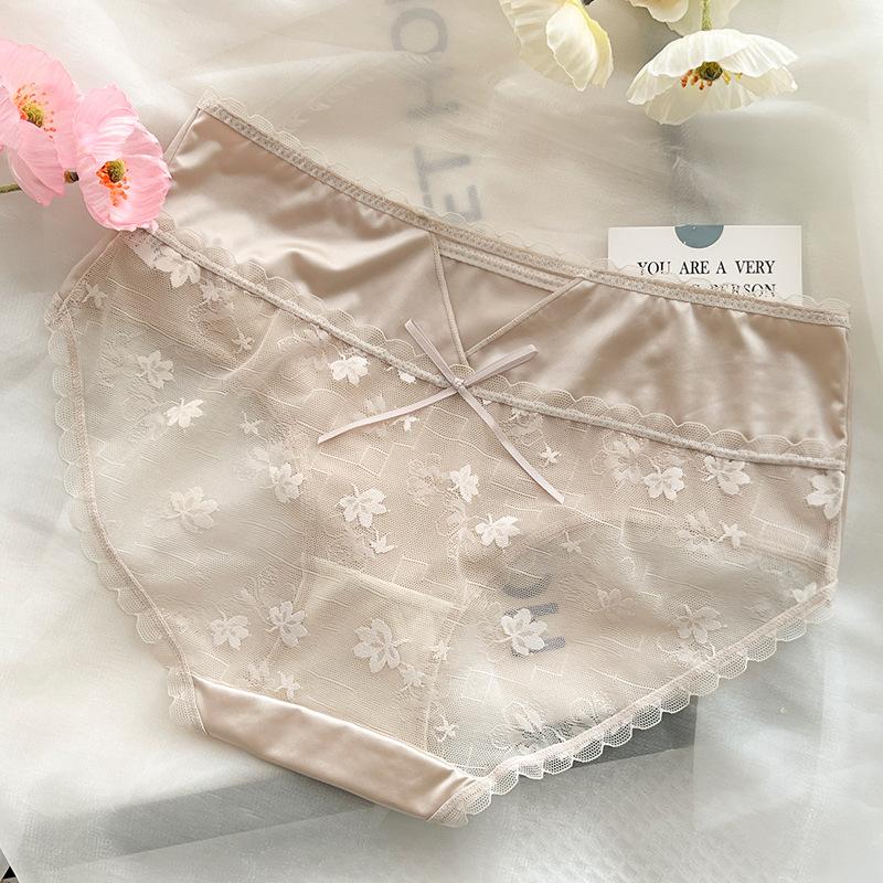 Satin Patchwork Lace Gynecological Panties