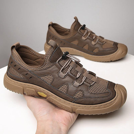 Wrapped Toe Leather Breathable Soft-soled  Shoes
