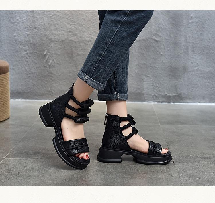 Genuine Leather Waterproof Vintage Sandals