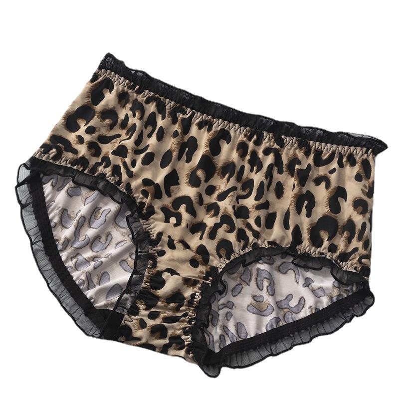 Leopard Milk Silk Lace Gynecological Panties