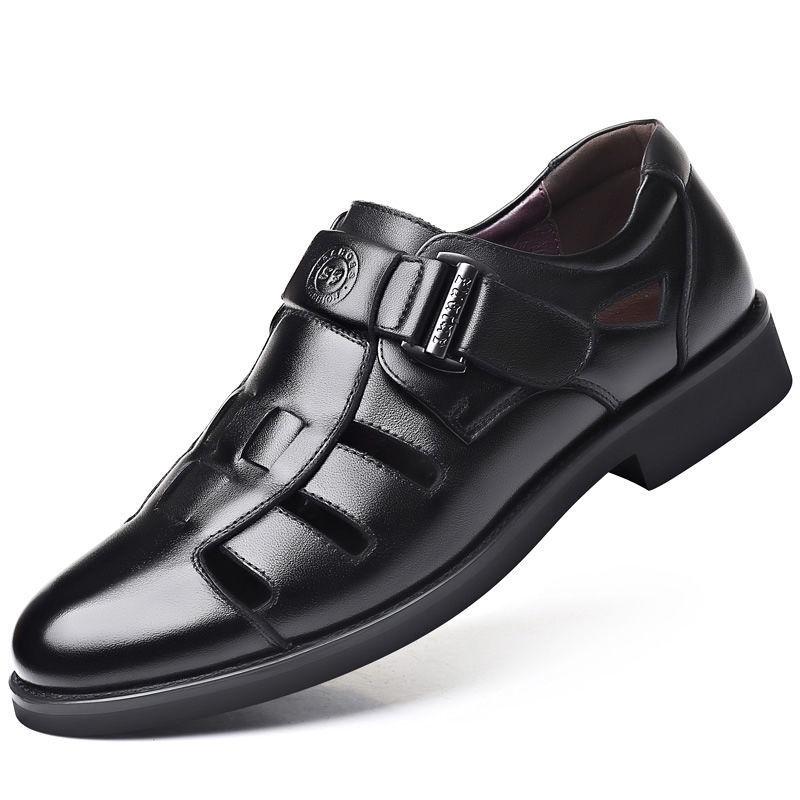 Cowhide Soft Breathable Hollow Sandals