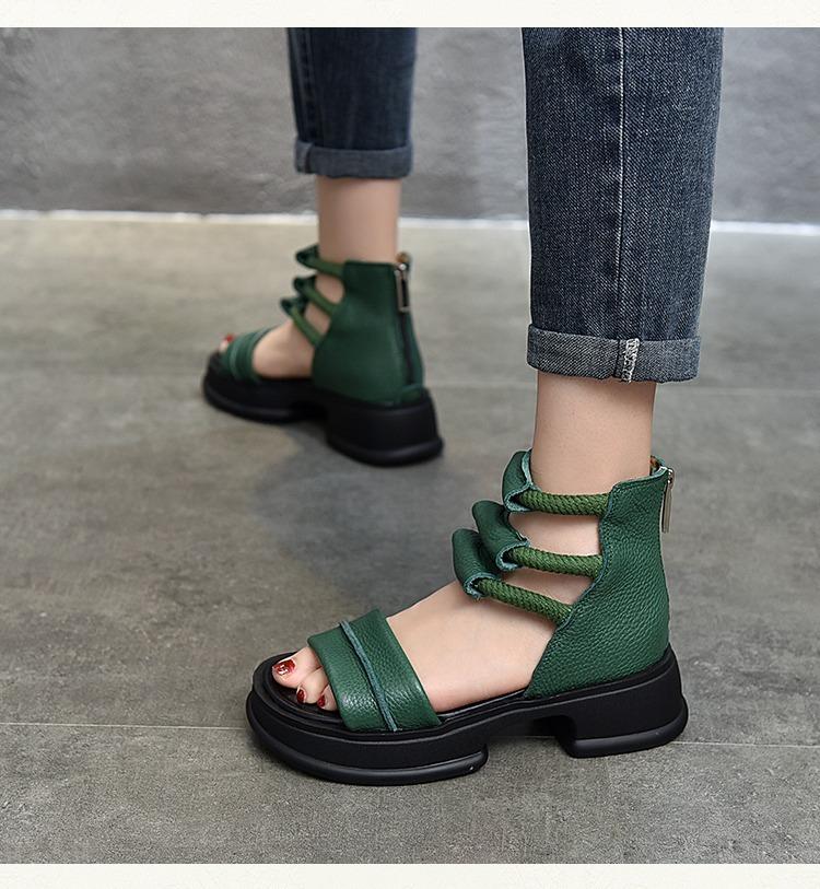 Genuine Leather Waterproof Vintage Sandals