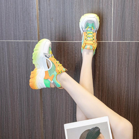 Platform Breathable Thick-Sole Sneakers