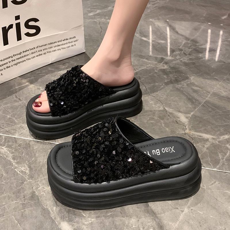 Elegant Bling Platform Slippers
