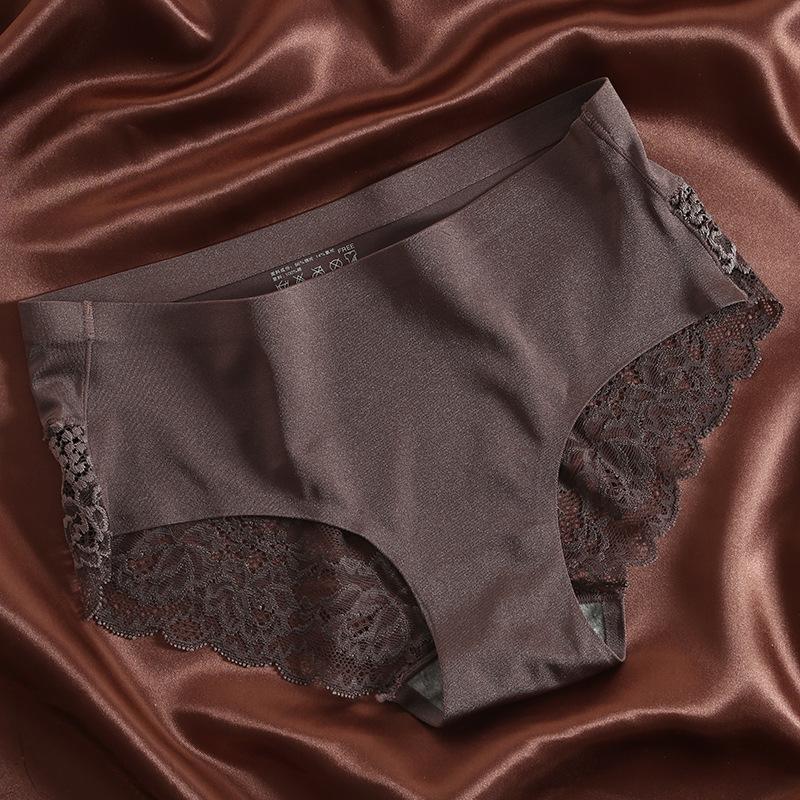 Ice Silk Lace Patchwork Seamless Gynecological Panties