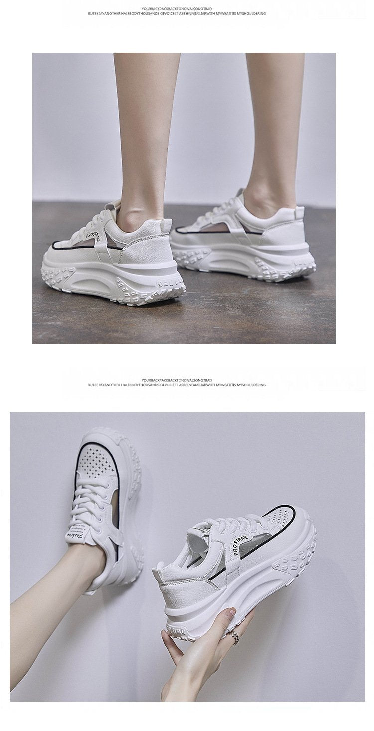 Comfy Breathable Leather Chunky Shoes