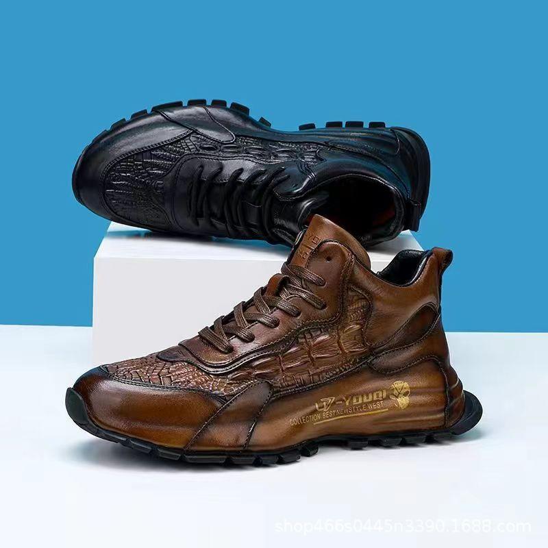 Cowhide Casual Heightening Thick-Soled Shoes