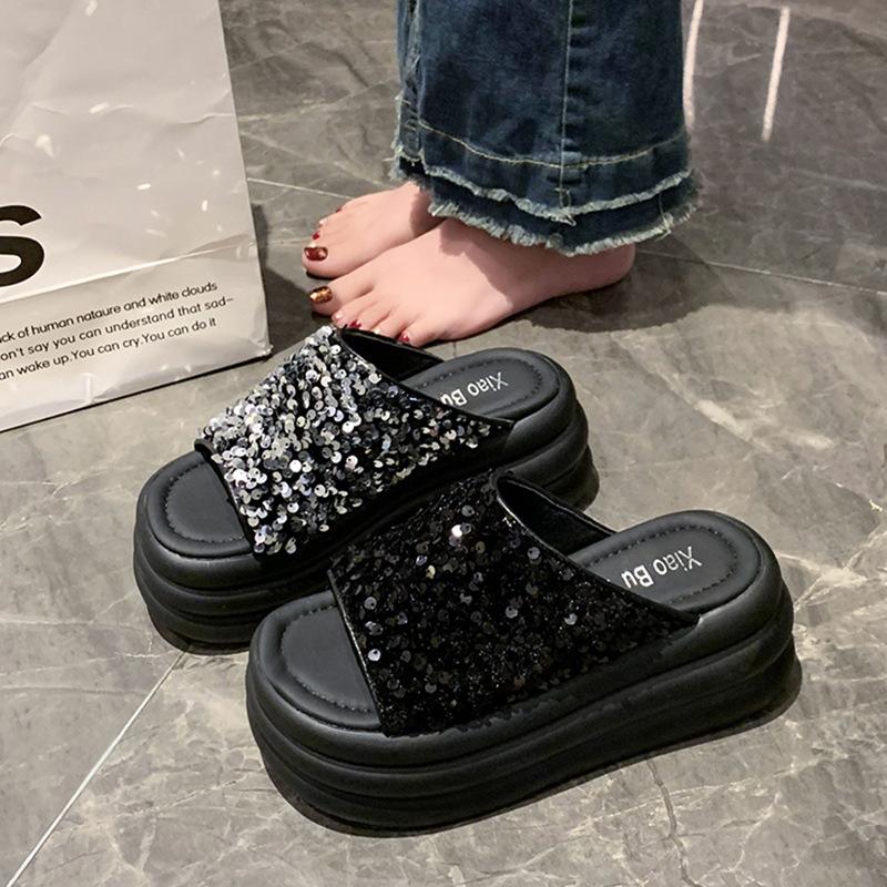 Elegant Bling Platform Slippers